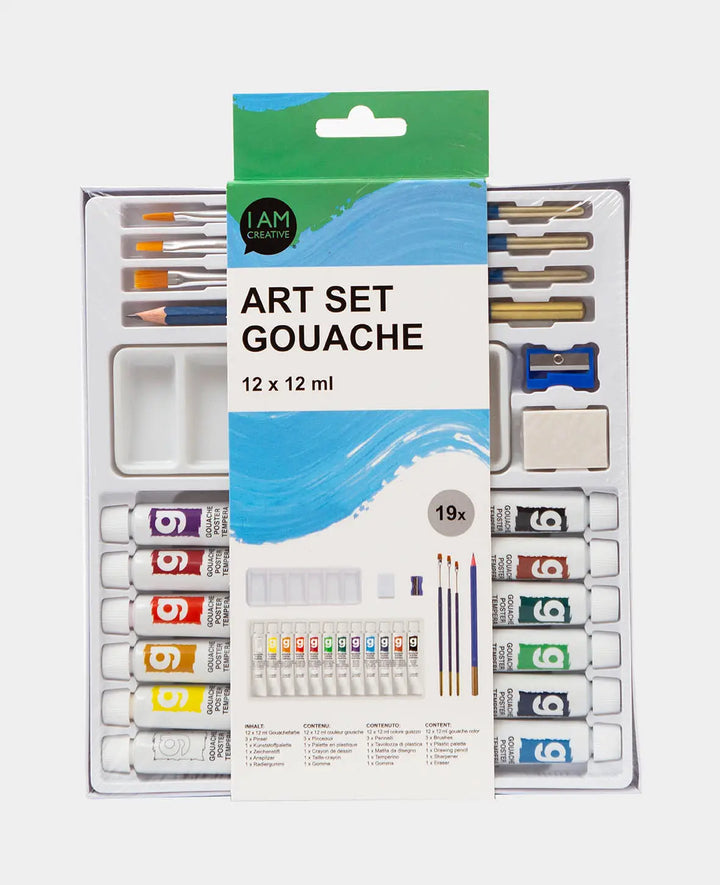 Coffret gouache, 12 x 12 ml, 19 p.