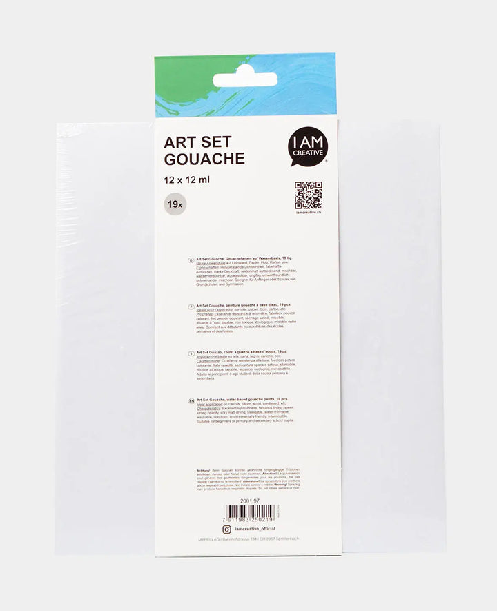 Coffret gouache, 12 x 12 ml, 19 p.
