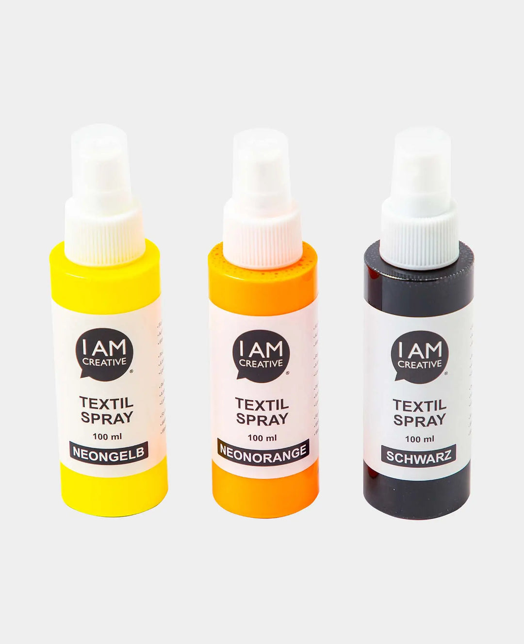 Textile Spray Set Shine, neon yellow, neon orange, black, 100ml, 3 pcs.