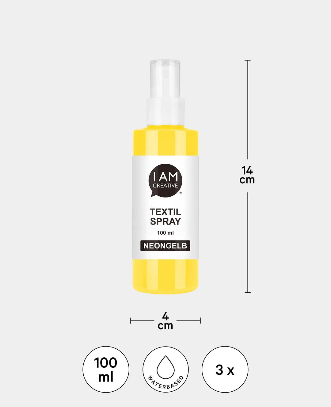 Textile Spray Set Shine, neon yellow, neon orange, black, 100ml, 3 pcs.