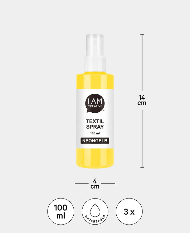 Textile Spray Set Shine, neon yellow, neon orange, black, 100ml, 3 pcs.