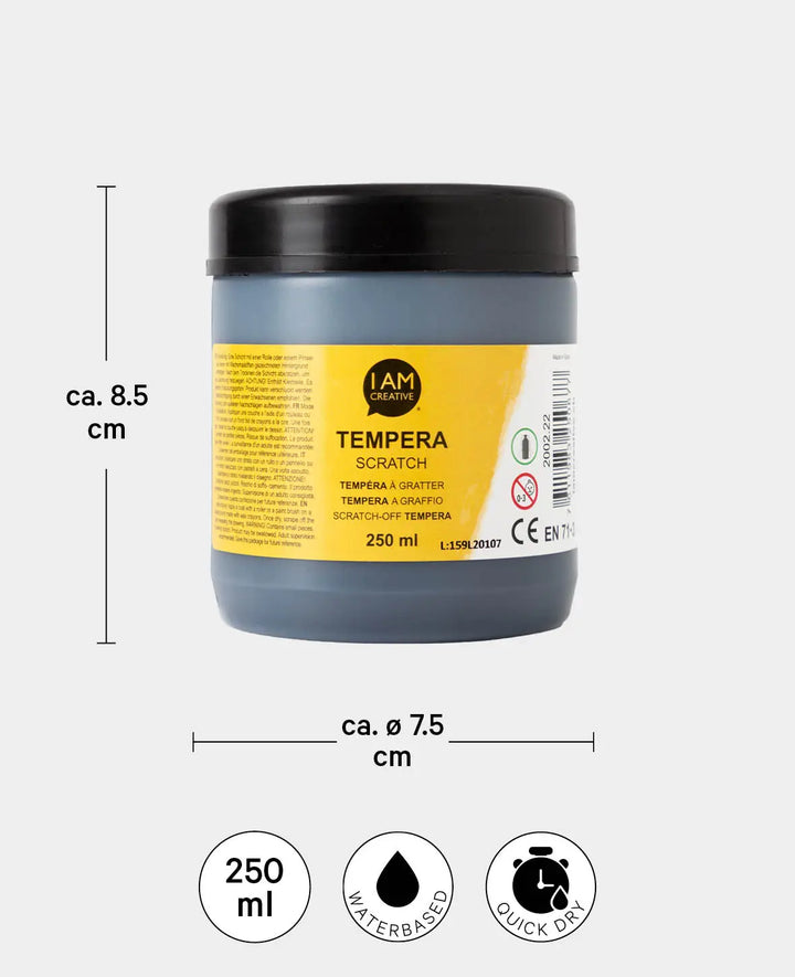 Temperafarbe Scratch für Kratzbilder, Schwarz, 250 ml