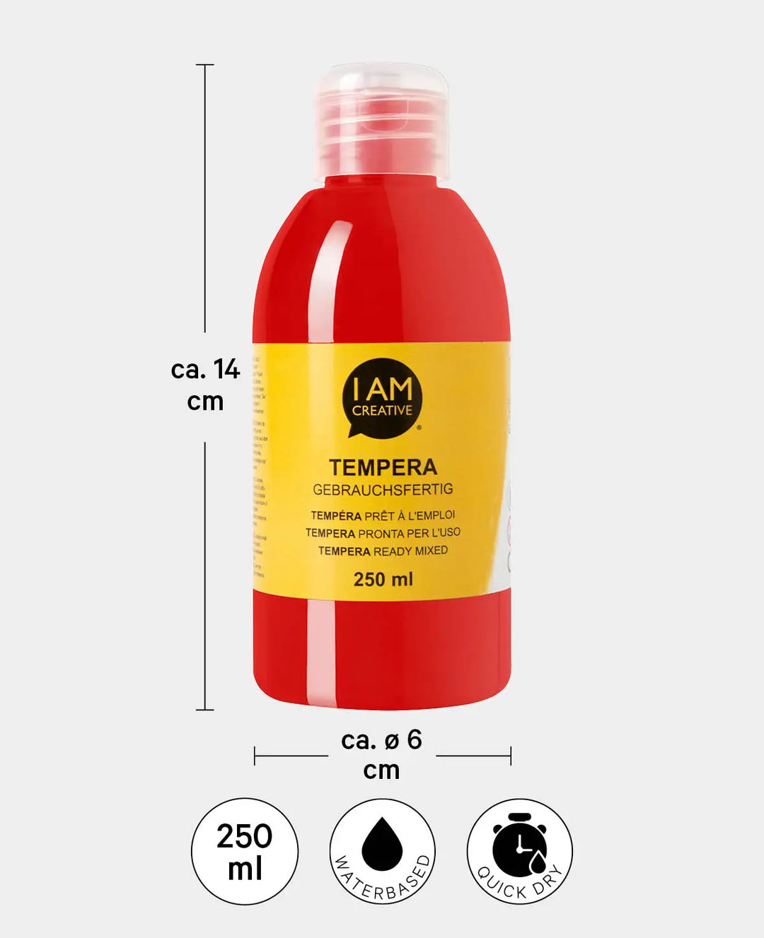Temperafarbe, Rot, 250 ml