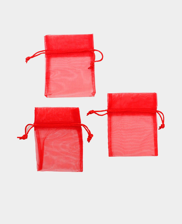 Organzabeutel 10 cm 6er Set, rot