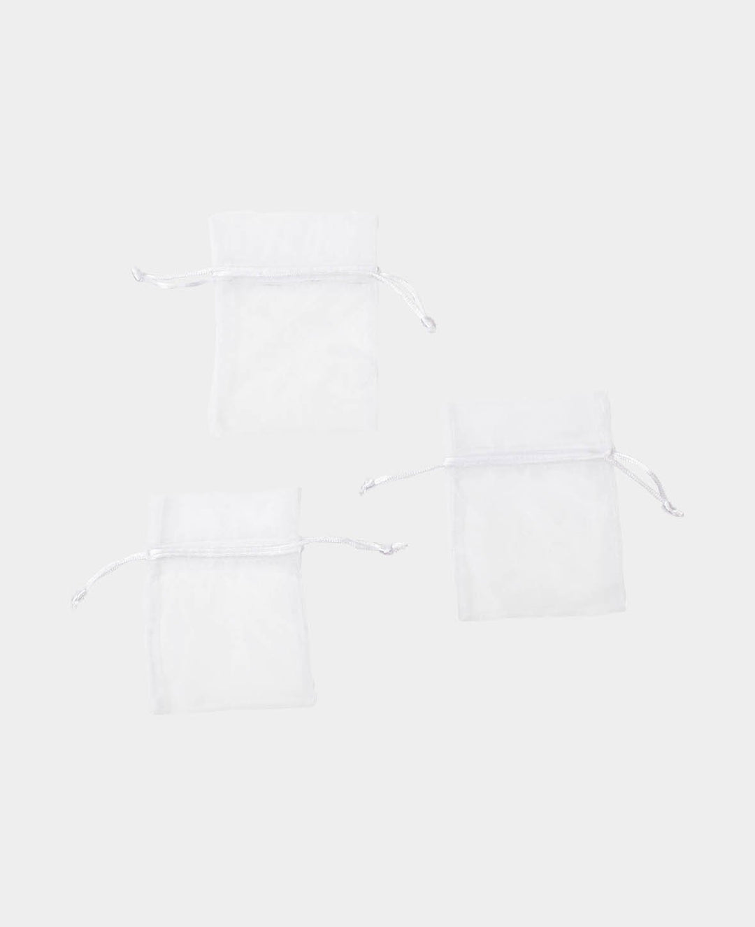 Organza Bags 12 cm Set of 6, white
