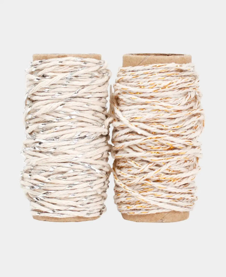 Bakers Twine, Gold &amp; Silver, 2mm x 10 m, 2 pieces