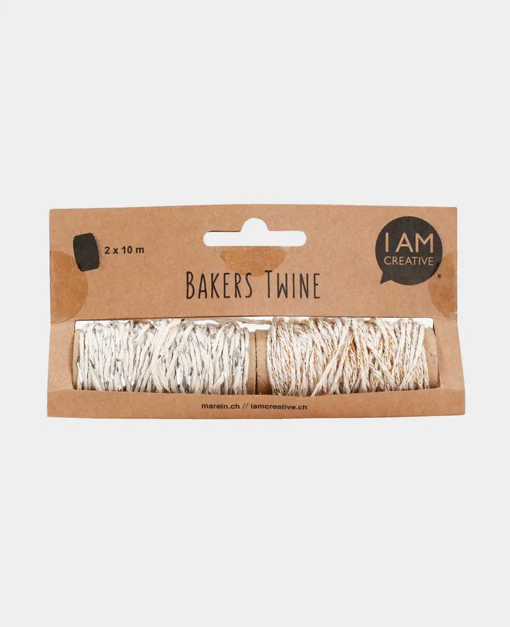Bakers Twine, Gold &amp; Silver, 2mm x 10 m, 2 pieces