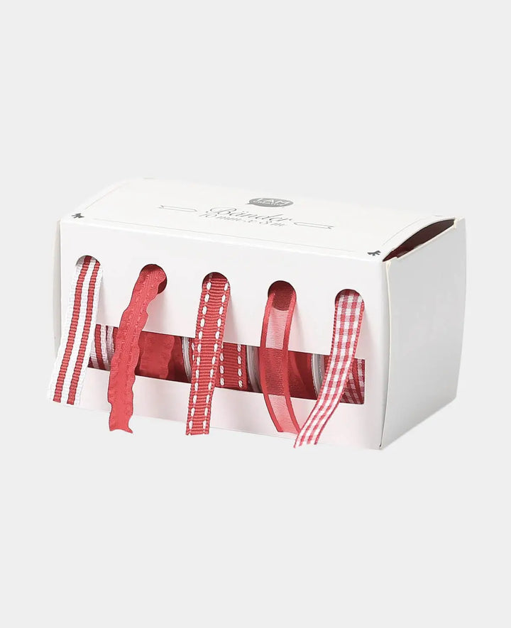 Gift Ribbons with Box, Red, 10 mm x 3 m