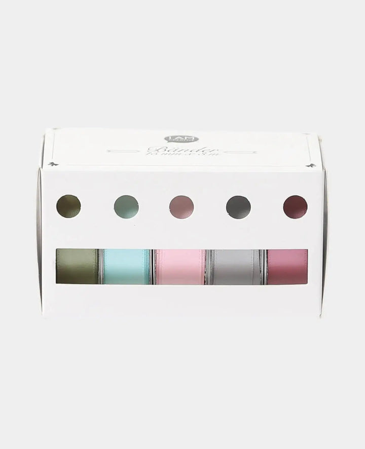 Rubans cadeaux avec boîte, couleurs douces, 10 mm x 3 m