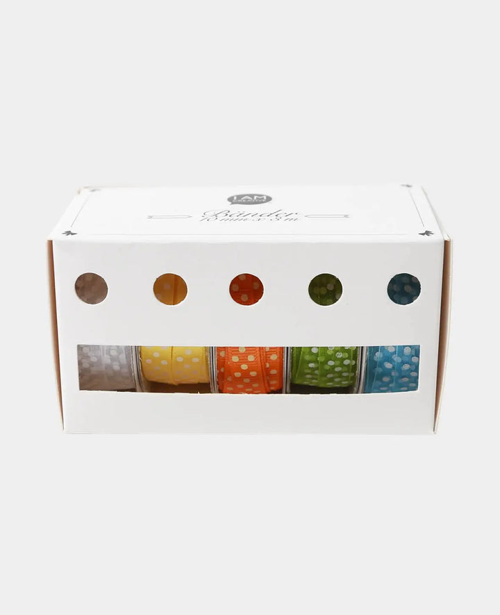 Rubans cadeaux avec boîte, colorés, 10 mm x 3 m