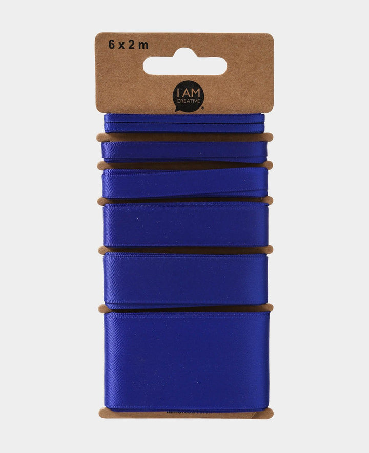 Ruban de satin 6 x 2 m, bleu
