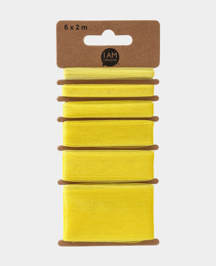 Organza ribbon 6 x 2 m, yellow