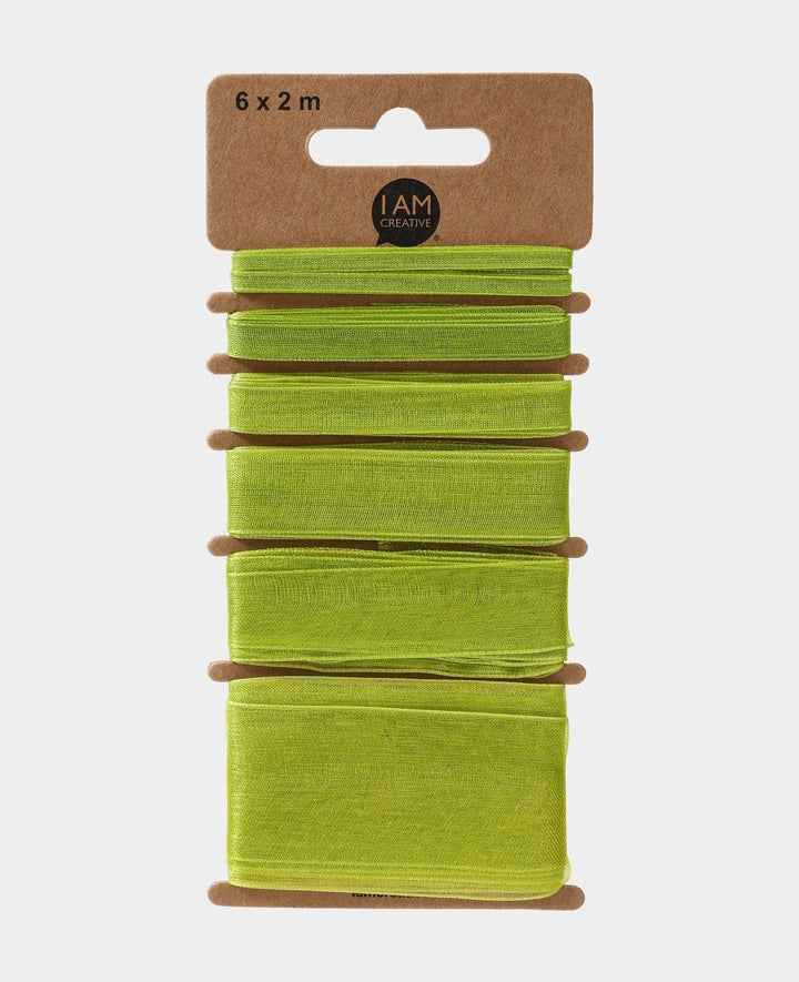 Organza ribbon 6 x 2 m, green