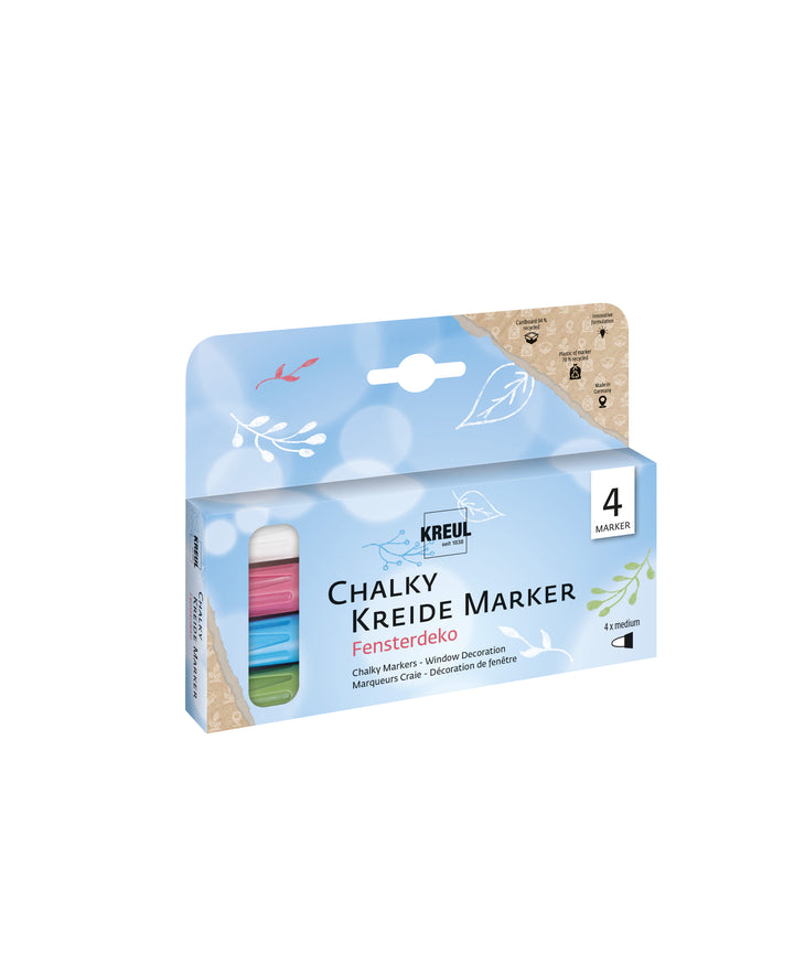 KREUL Chalky Kreidemarker medium Fensterdeko 4er Set
