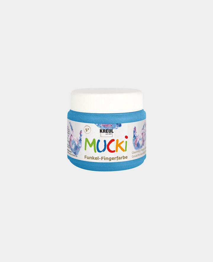 MUCKI Peinture à doigts scintillante bleu diamant 150 ml