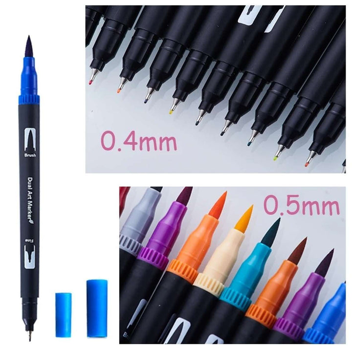 Artist Dual Tip Brush Pens, Set of 48