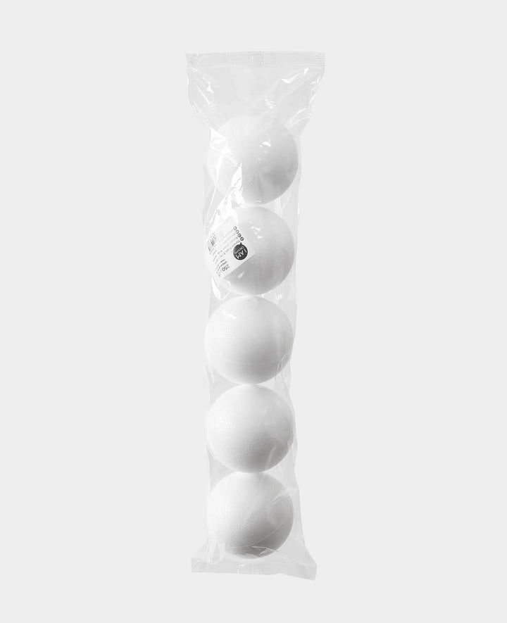 Styrofoam Ball, White, ø 8 cm, 5 pcs.