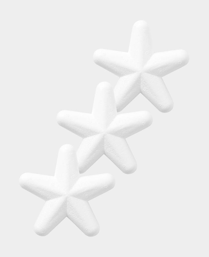 Polystyrene Star, White, ø 10 cm, 3 pcs.