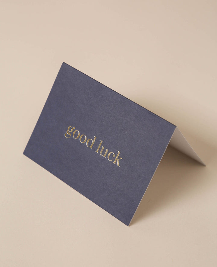 Dunkelblaue Klappkarte, good luck