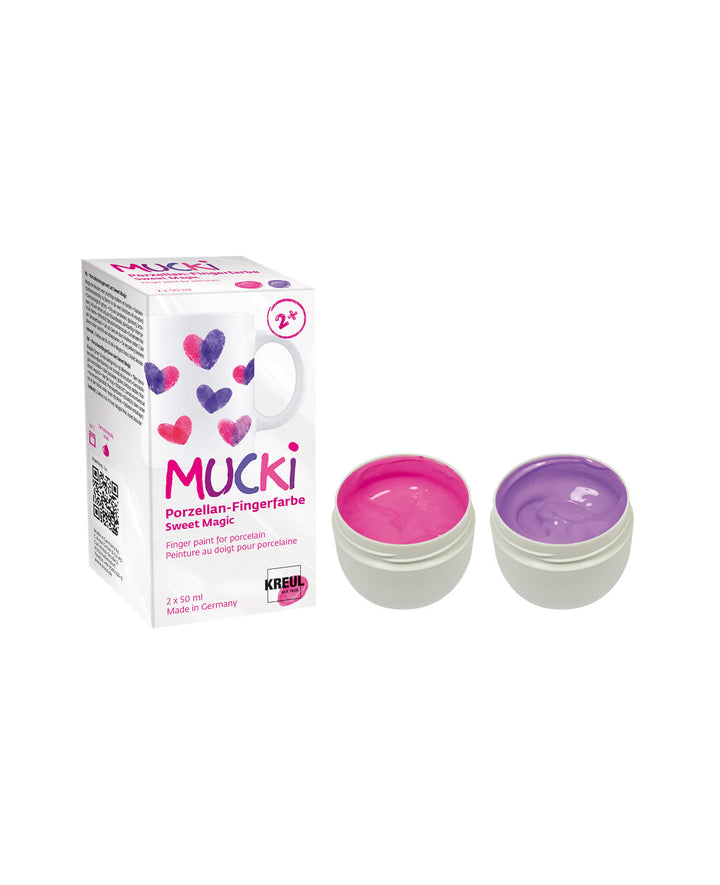 MUCKI Porzellan-Fingerfarbe Set, Sweet Magic, 2 x 50 ml
