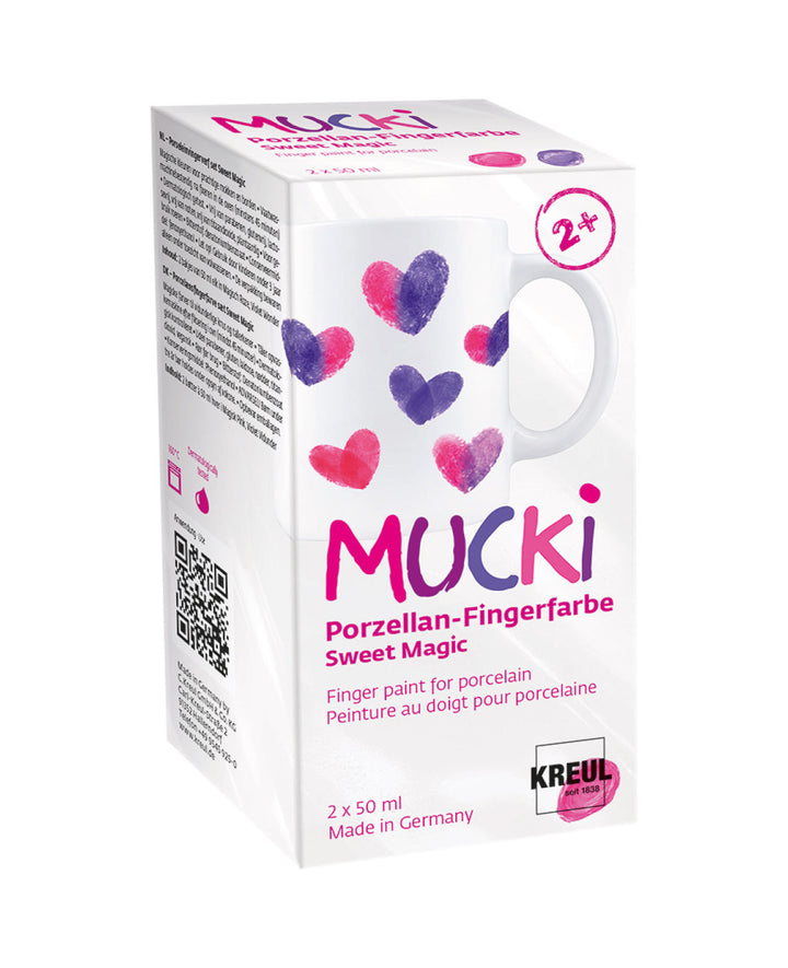 MUCKI Porzellan-Fingerfarbe Set, Sweet Magic, 2 x 50 ml