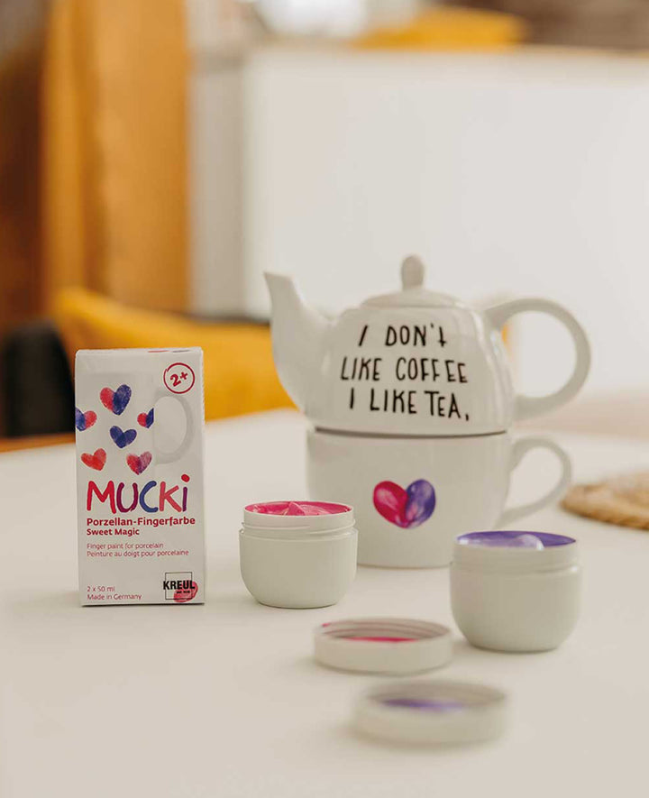 MUCKI Porzellan-Fingerfarbe Set, Sweet Magic, 2 x 50 ml