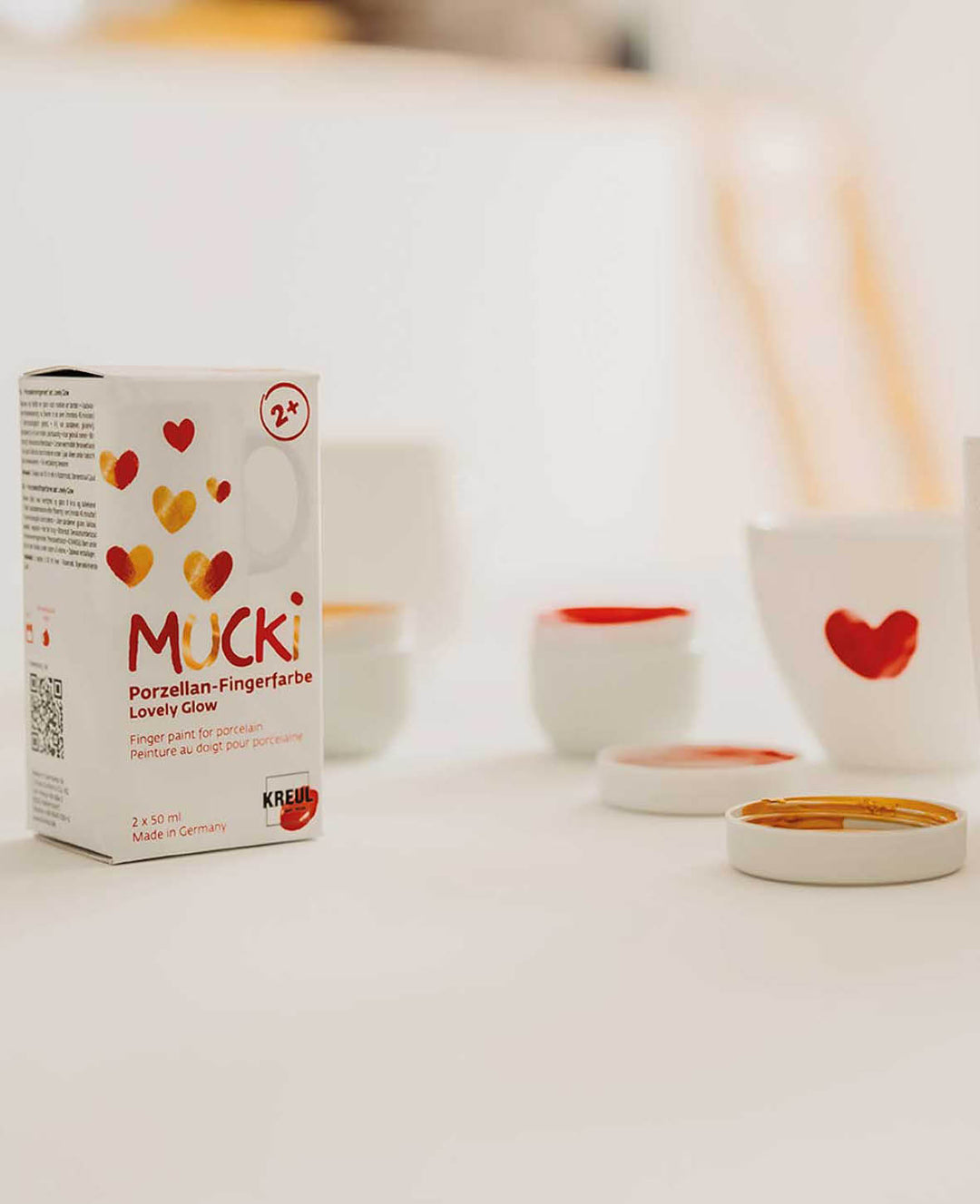 MUCKI Porzellan-Fingerfarbe Set, Lovely Glow, 2 x 50 ml