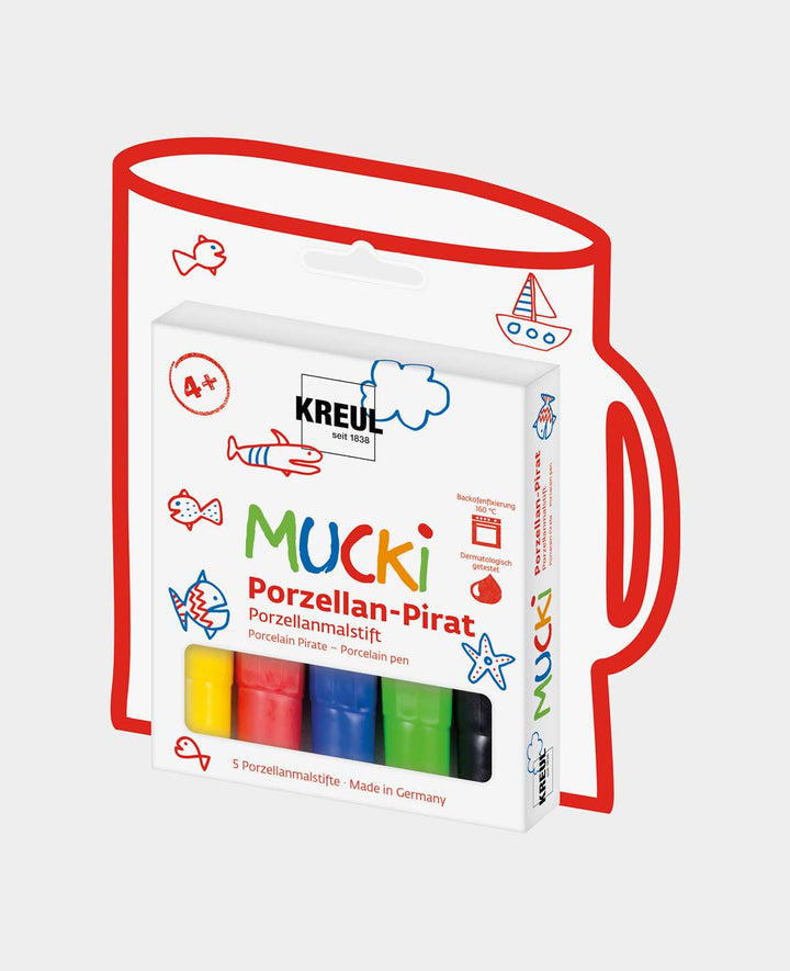 MUCKI Porzellan-Pirat Porzellanmalstift, 5er Set
