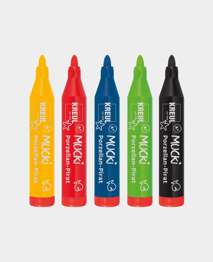 MUCKI Porzellan-Pirat Porzellanmalstift, 5er Set