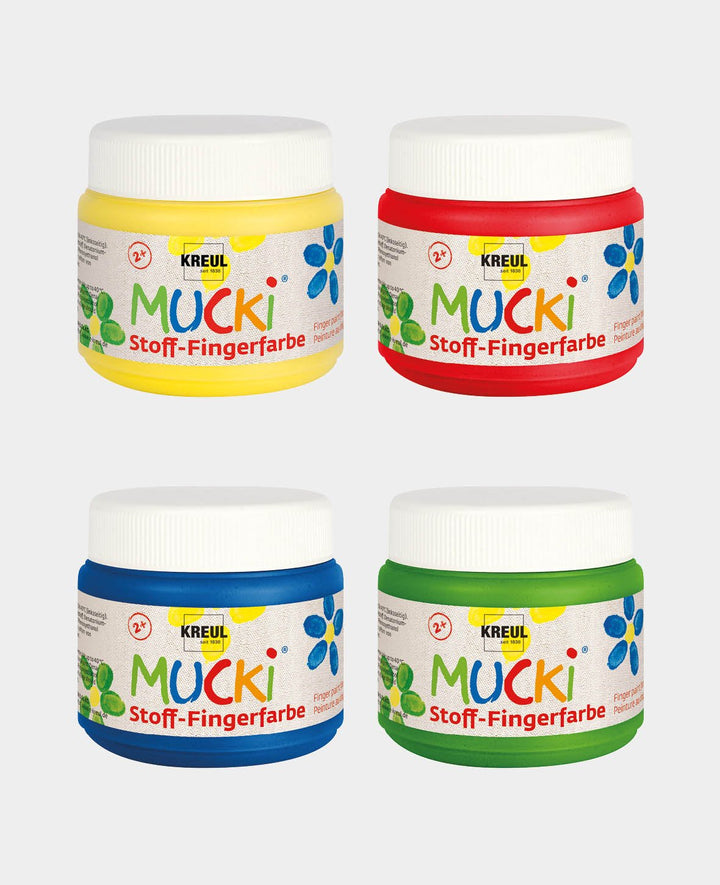 MUCKI Stoff-Fingerfarbe 4er Set