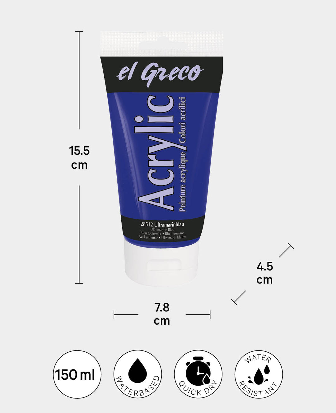 el Greco Acrylic 150ml,Silver