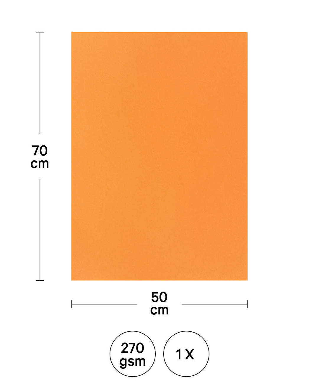 Photo mounting board, FSC certified, golden yellow, 50 x 70 cm, 270 gsm, 1 sheet