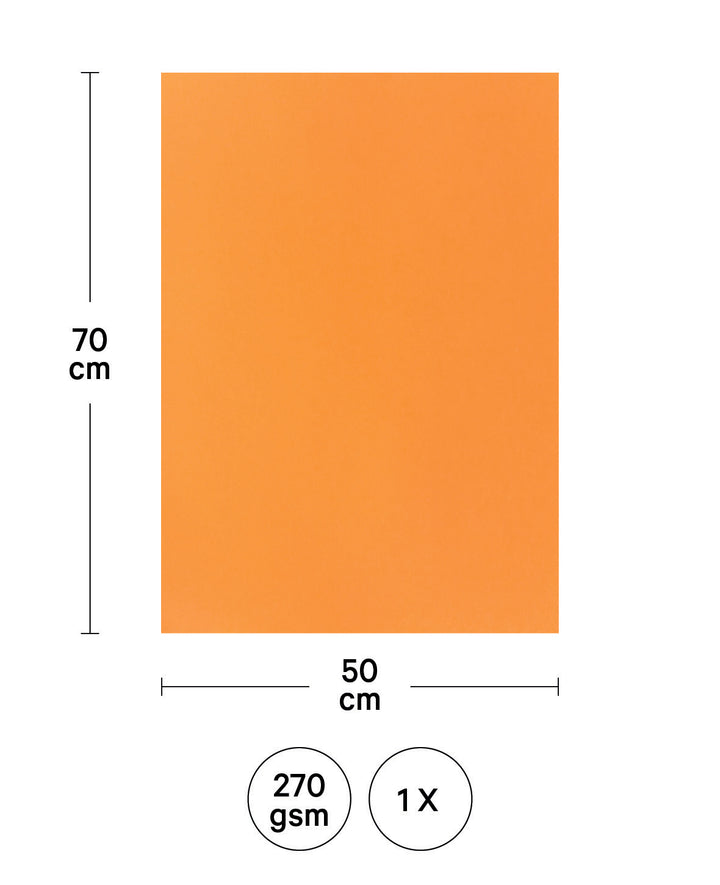 Photo mounting board, FSC certified, golden yellow, 50 x 70 cm, 270 gsm, 1 sheet