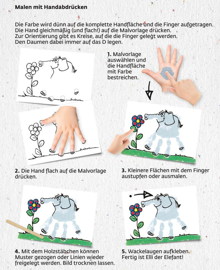 MUCKI FarbenSpielKiste Wir malen mit Händen und Fingern.