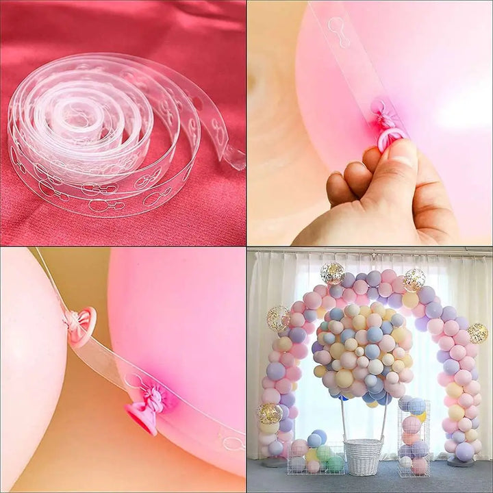 Balloon Arch Kit + Glue Dots - Transparent, 2x5m, 3-piece