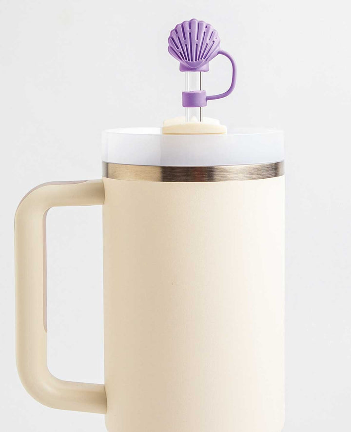 Cache-paille en silicone Coquillage – Compatible avec les tasses Stanley, Violet
