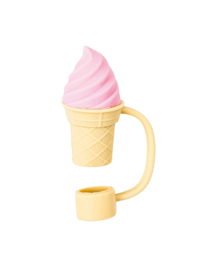Cache-paille en silicone Glacier – Compatible avec les gobelets Stanley, Rose/Beige