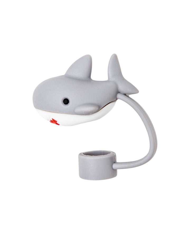 Silicone Straw Cover Shark - Compatible with Stanley Cups, Grey, White, Red
