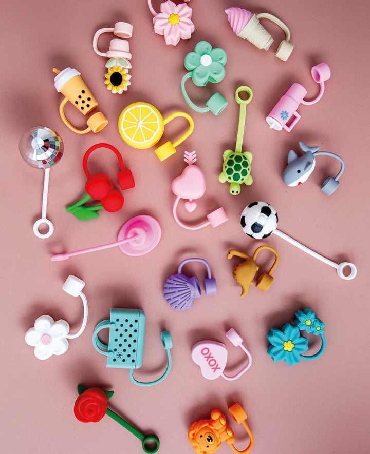 Cache-paille en silicone Glacier – Compatible avec les gobelets Stanley, Rose/Beige