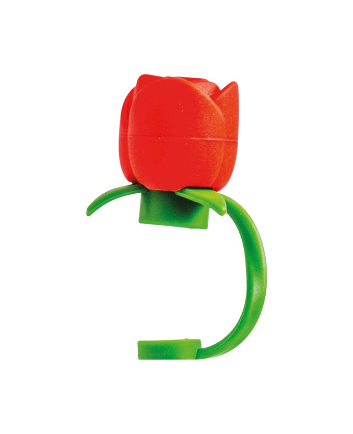 Silicone Straw Cover Rose – Compatible with Stanley Tumblers, Red/Green
