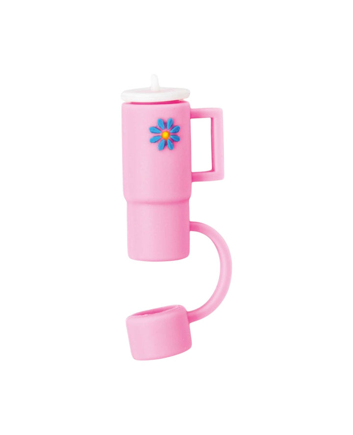 Couvercle de paille en silicone pour gobelet – Compatible avec les gobelets Stanley, Rose/Blanc/Bleu
