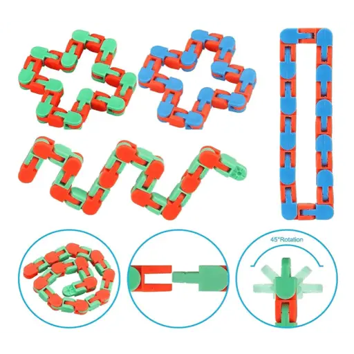 Anti-Stress Silicone Bubbles Pop It Fidget Games, Colorful, 35-Piece.