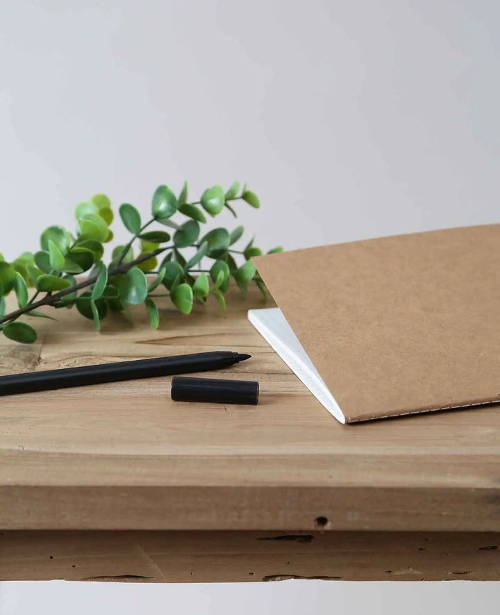 Notebook, natural, A5, with squared pages, brown, 60 sheets