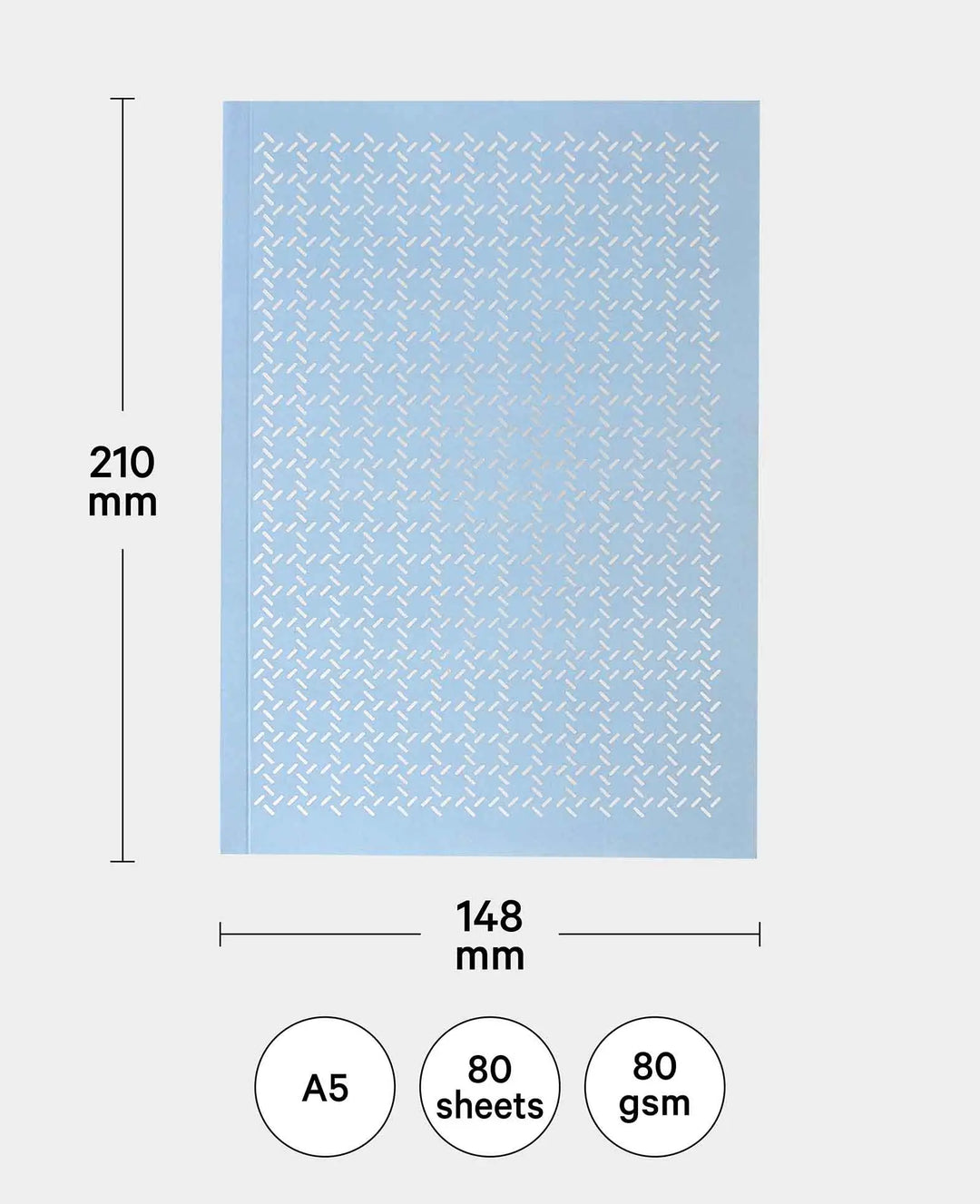 Notebook, A5, with squared pages, Blue-grey, 80 sheets