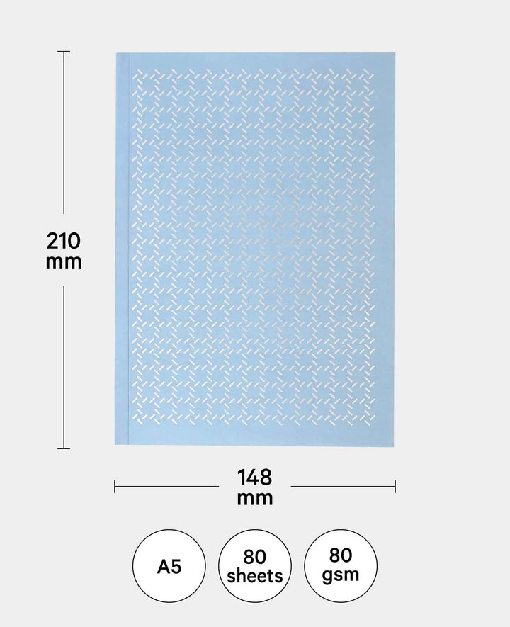Notebook, A5, with squared pages, Blue-grey, 80 sheets