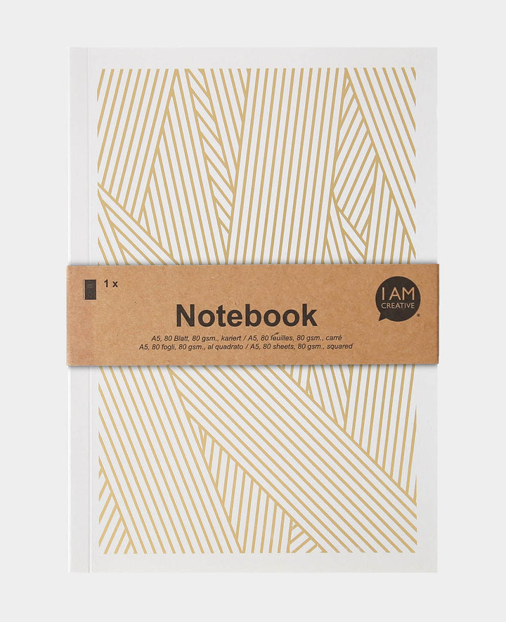 Notebook, A5, mit karierten Blättern, Grau, 80 Blatt