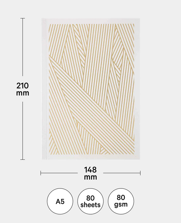 Notebook, A5, mit karierten Blättern, Grau, 80 Blatt