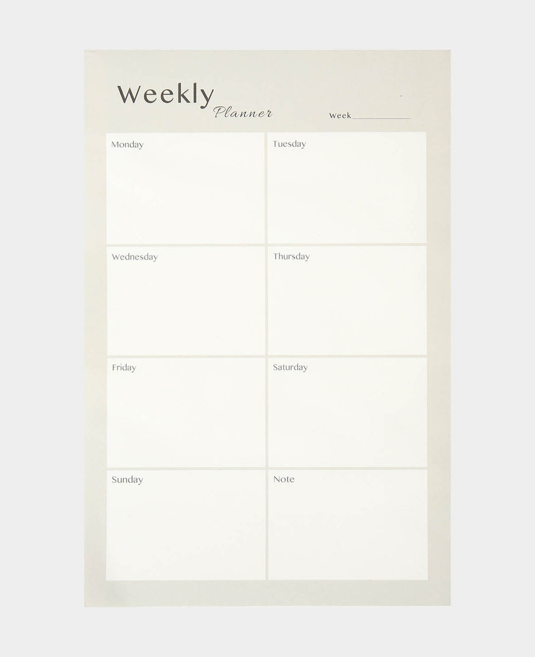 Weekly Planner Green, Weekly Planner Paper Pad with Extra Field for Notes and Detachable Sheets, 14 x 21 cm, 80 Sheets