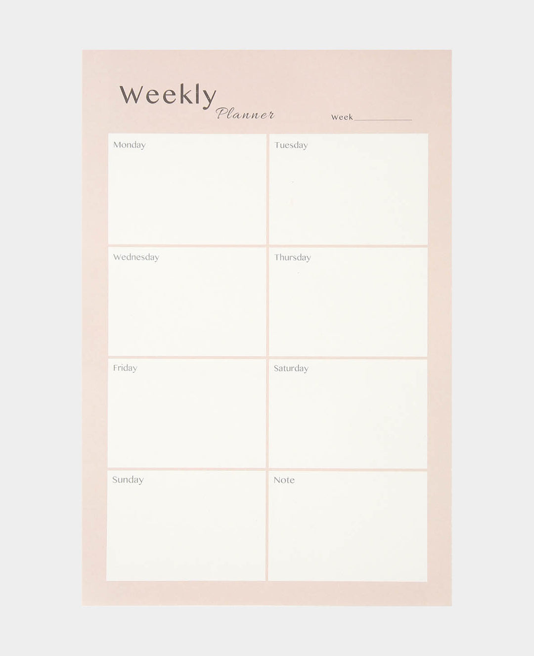 Carnet de planification hebdomadaire rose, bloc-notes de planification hebdomadaire avec champ supplémentaire pour les notes et feuilles détachables, 14 x 21 cm, 80 feuilles