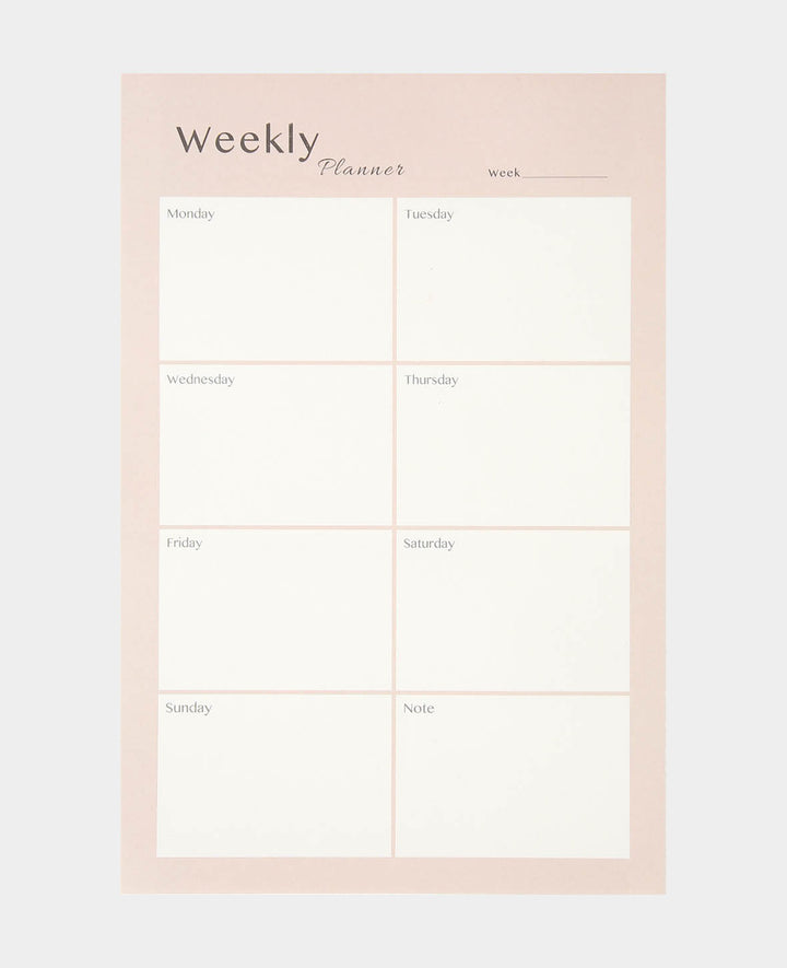 Carnet de planification hebdomadaire rose, bloc-notes de planification hebdomadaire avec champ supplémentaire pour les notes et feuilles détachables, 14 x 21 cm, 80 feuilles